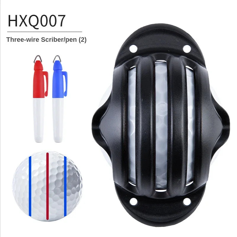 1Pc Golf Ball Line Liner Drawing Marking Alignment Putting Tool and 2 Pieces Golf Ball Marker Pen, Golf Scribe Accessories