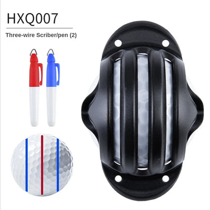 1Pc Golf Ball Line Liner Drawing Marking Alignment Putting Tool and 2 Pieces Golf Ball Marker Pen, Golf Scribe Accessories