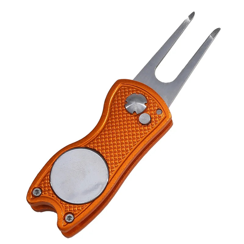 1/2Pc Foldable Golf Divot Repair Tool with Golf Ball Tool Pitch Groove Cleaner Golf Accessories Putting Green Fork Training Aids