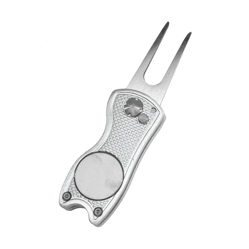 1/2Pc Foldable Golf Divot Repair Tool with Golf Ball Tool Pitch Groove Cleaner Golf Accessories Putting Green Fork Training Aids