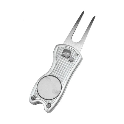 1/2Pc Foldable Golf Divot Repair Tool with Golf Ball Tool Pitch Groove Cleaner Golf Accessories Putting Green Fork Training Aids