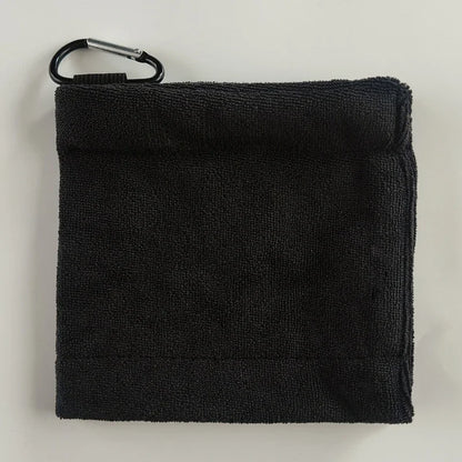 Square Microfiber Golf Ball Cleaning Towel with Carabiner Hook Water Absorption Cleaner Club for Head Wipe Cloth Clean MJ002