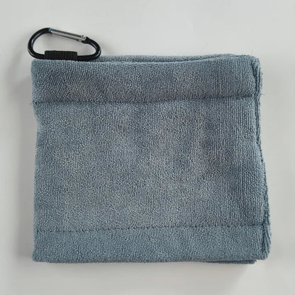 Square Microfiber Golf Ball Cleaning Towel with Carabiner Hook Water Absorption Cleaner Club for Head Wipe Cloth Clean MJ002