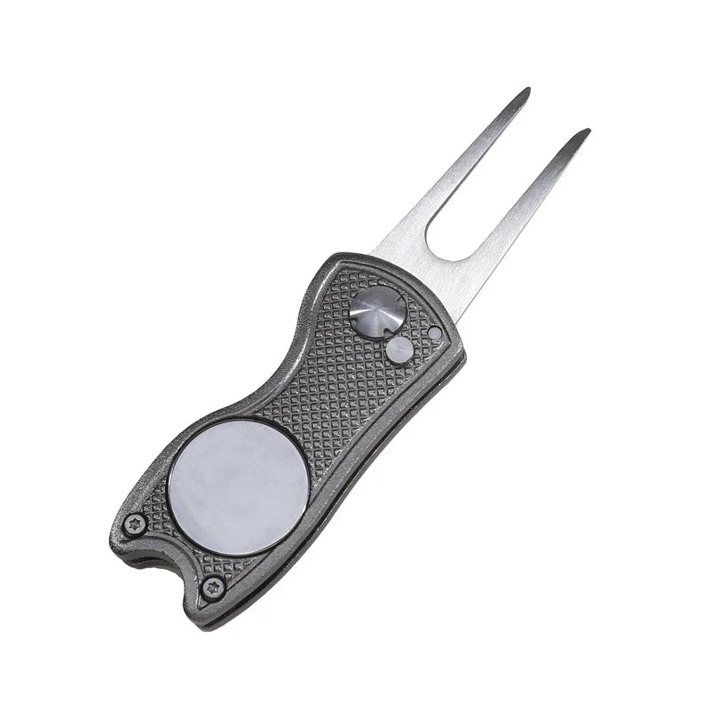 1/2Pc Foldable Golf Divot Repair Tool with Golf Ball Tool Pitch Groove Cleaner Golf Accessories Putting Green Fork Training Aids